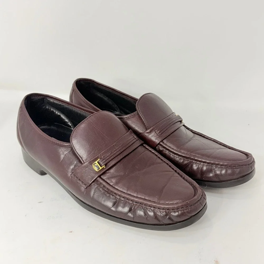 Florsheim Comfortech Mens Burgundy Leather Moc Toe Loafers 13 B 17088-05